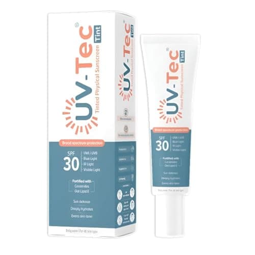 UV-Tec Tinted Physical Sunscreen SPF 30+|Broad Spectrum UVA/UVB Protection|-30gm (Pack Of 1) 2