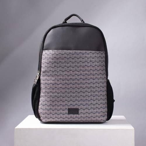 ZOUK Statement Backpack | Vegan Leather | Fits Up to 15.6-Inch Laptop | Water-Resistant | Multi-Compartment | Ideal for Office, College & School | Proudly Indian | Coonoor Abstract 3