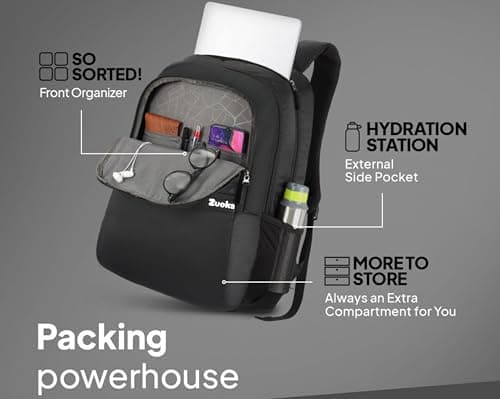 Zuoka Unisex Laptop/Casual/Office/School/Collage/Travel Bag/Backpack For Men,Women,Boys,Girls 30 L (Black) 2