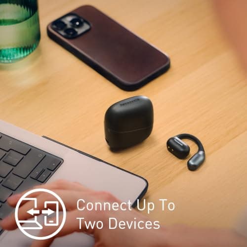 Panasonic Open Ear Wireless Earbuds, Wireless Bluetooth Headphones with Ear Hook, ENC Microphone for Calls, Multipoint Connection, IPX4 Water Resistance, 25H Total Battery, USB-C - RB-F10D-K 3