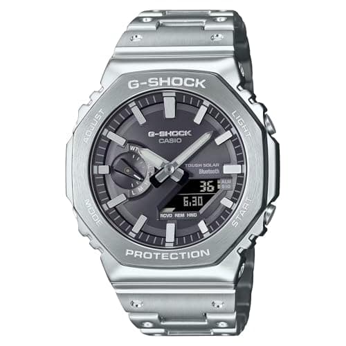 Casio G-Shock GM-B2100SD-1ADR Bluetooth Analog-Digital Black Dial Men Watch Silver Stainless Steel Strap (G1638)