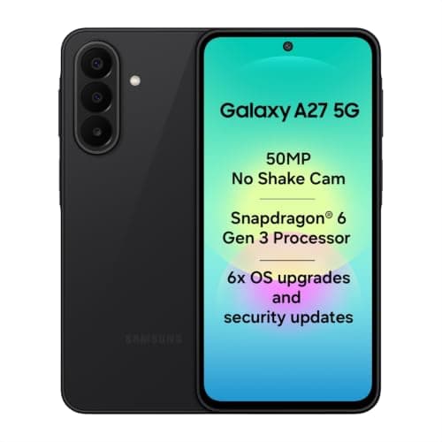 Samsung Galaxy A27 5G (Black, 6GB RAM, 128GB Storage) | 50MP No Shake Triple Camera | Snapdragon 4nm Processor | LPDDR5x | UFS 3.1 Storage | 6 Gen OS Upgrades | Super AMOLED Display