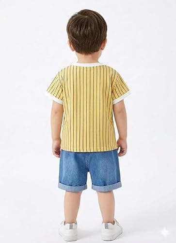 Tirupati Kids Clothes for Boys | Printed Cotton Half Sleeve T-shirt and Denim Shorts Baby Boy Dress | Casual Regular Wear Kids Dress Set, 5-6 year 4