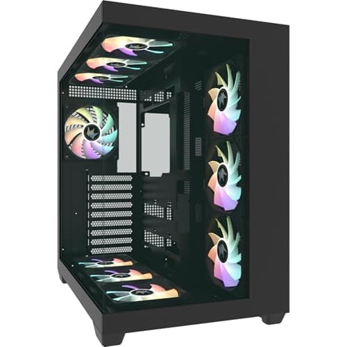 GALAX HOF ALLSYNQ Dual-Chamber ATX Mid-Tower Computer Case/Gaming Cabinet with 270° View preinstall 7 ARGB Fans | Support E-ATX, ATX, M-ATX, Mini-ITX -PC CASE Black 2