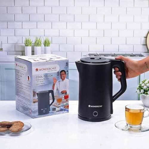 Wonderchef Cool Touch Electric Kettle 1300W with Stainless Steel Interior | 1.8L Capacity | 1 Years Warranty | Black 3