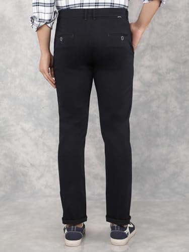 Crimsoune Club Men's Navy Blue Printed Chinos Trousers (34) 5