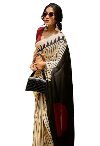 Yashika Women Malgudi Silk Printed Saree Set with Blouse |saree for Women | Saree | New Sari | Latest Saree