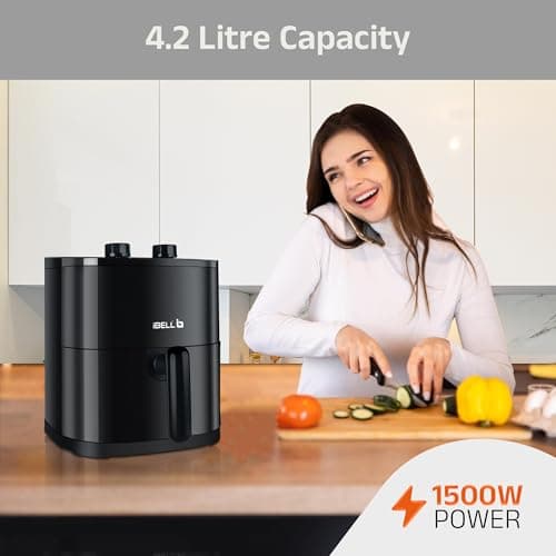 iBELL AEROFRY422M Air Fryer 4.2 Litre - 1500W, Multiple Cooking Options, Dishwasher Safe, Nonstick Coating, Adjustable Time & Temperature Control (Black) 3