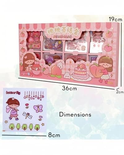 Long Box Stickers-200 Sheets Kawaii Aesthetic Stickers for Scrapbooking, Journaling, DIY Crafts & Gifts-Cute Girls Travel-Themed Paper Stickers for Kids,Teens & Stationery Lovers (Style -4) 4