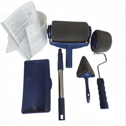 SNAPPSY Paint Roller Set Extendable Handle Roller Paint Kit Extension Pole Wall Painting Tool Set for Renovation, Seamless Tele 6PCS