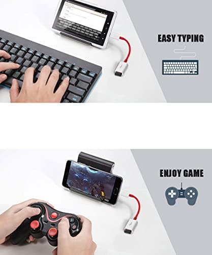 FASTX OG USB Type-C OTG Adapter Cable Connector Cord pendrive Compatible with All C Type Supported Mobile Smartphone and Other One Device Plus 6T,6,5T,5,3T,3,2, (White & Red) 2