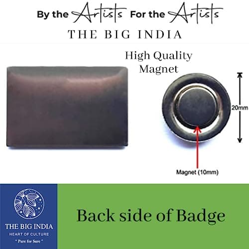 THE BIG INDIA Indian Flag Magnet Badge, Lapel Pin, Brooch, with Magnet for Child, Men's & Women's Govt. Army etc All Clothing - 30 X 20 Mm (4) 6