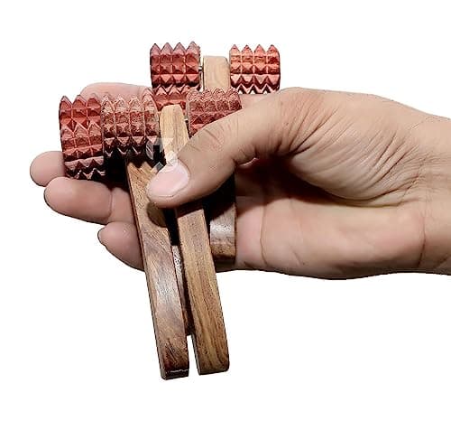 Antlantic Wood Store Balayantra Wooden Roller Head Manual Massager for Hair Fall Prevention, Soothing Acupuncture Effect, Stimulates Roots & Blood Circulation, Pain Relief 3