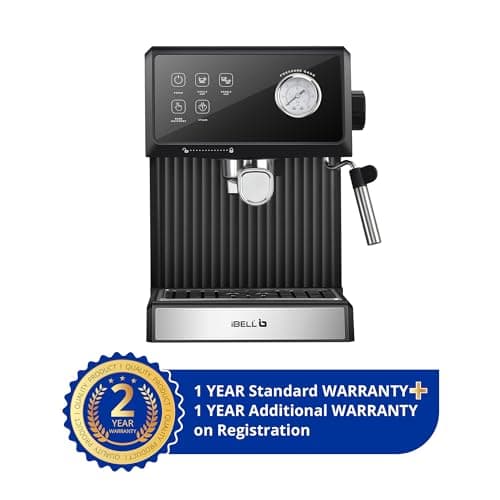 IBELL Espresso Coffee Machine for Home,20 Bar Pressure Pump,Touch Controls,Milk Frother Steam Wand,Temperature Control System, Espresso,Cappuccino, Americano & Latte Maker,1200W, 2-Year Warranty 2