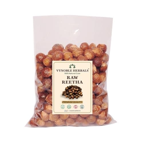 VYNOBLE HERBALS 100% Natural Raw Reetha Nuts | 1 Kg Premium Aritha / Ritha / Soapnut (Sapindus trifoliatus) Whole Nuts | For Hair Wash, Natural Shampoo, Scalp Cleansing & Skin Care | Chemical-Free | F