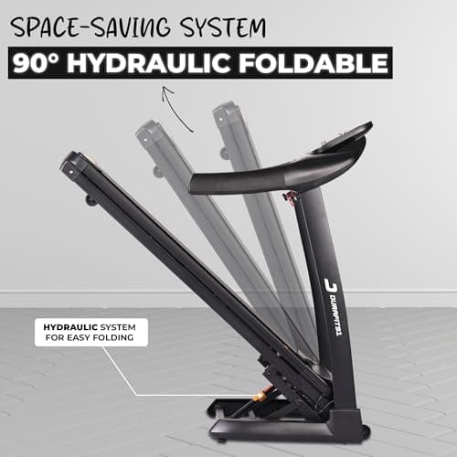 Durafit91™ Sprint Multifunction 5HP Peak BLDC Motorized | Hydraulic Foldable Treadmill | 16 Km/Hr Max Speed| 140Kg User Weight | Bluetooth Speaker| Wynd app | Home use| Black 4