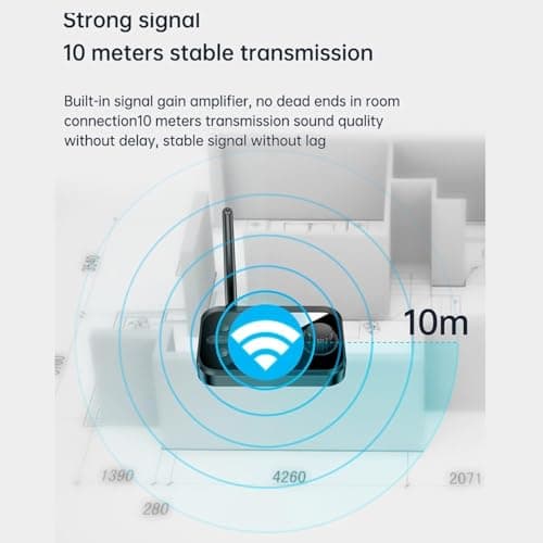DuHeSin Wireless Bluetooth Transmitter Receiver - Audio Transmitting Box for TV Home Stereo, LCD Display, Optical, and AUX Audio Jacks, Bluetooth Version: 5.1 AE-1181WA 4