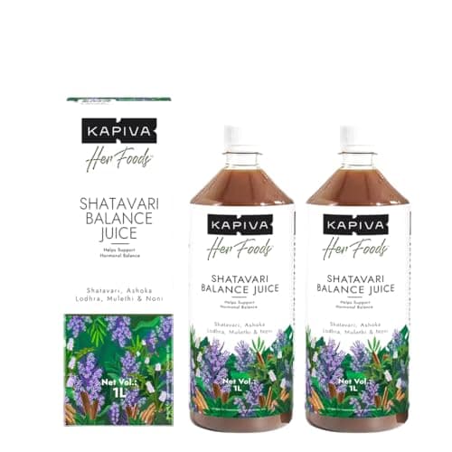 Kapiva Her Foods Shatavari Balance – 1L (Pack of 2) | Supports Hormonal Balance & Healthy Cycles | 100% Ayurvedic, Natural & Non-Hormonal Women’s Wellness Drink | Her Care Juice