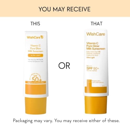 WishCare Vitamin C Pure Glow Milk Sunscreen with SPF 50 PA++++ In-Vivo Tested | Glowing Skin with Broad Spectrum Protection | Ultra Lightweight, Oil Free & No White Cast | For All Skin Types | 50ml 2