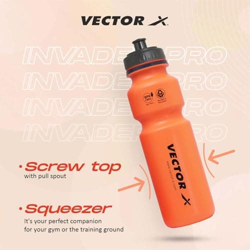 Vector X Gym Sipper Bottle, Leakproof Guarantee Sipper Bottle Ideal for Cycling, Protein, Preworkout and Bcaas, Bpa-Free Material (750 Milliliters, Orange, Plastic) - 750 Ml 3