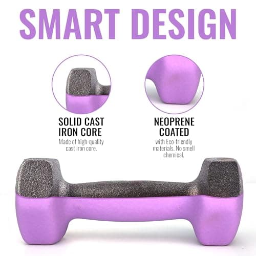 Slovic Dumbbell Set [2 Kg Each] | Neoprene Dumbbell Set for Home Gym | Gym Dumbbell Set for Home Workout | Gym Equipment for Home Workout | Anti-Skid Iron Dumbbell | Dumbbells for Women [Purple] 2