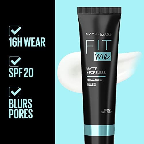 Maybelline New York Primer, Oils Absorbing, Moisturises and Smooths Skin, Long-lasting, Fit Me Matte + Poreless Finish, 30ml 3
