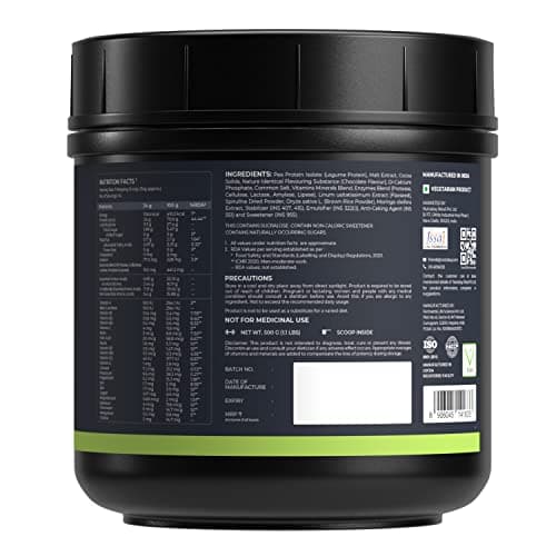 Nutrabay Wellness Vegan Plant Protein Powder + Superfoods 24g Protein per Serving – Complete Amino Acid, Pea & Brown Rice, Sugarfree – 500g, Rich Chocolate | 100% Authentic Clean Protein 3
