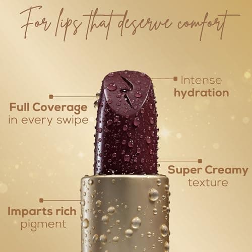 RENEE H2O Hydrating Creme Lipstick-Wine Splash, Super Glossy, Lightweight, Non-drying & Hydrating, Easy Glides Formula with Intense Pigment, Shea Butter, Hyaluronic Acid, Jojoba Oil Infused 2