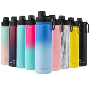 SOLARA Insulated Water Bottle 650ml, Hot Water Bottle, Thermosteel Water Bottles for Travel, Home, Office, School, Gym, Adults, Water Bottle Hot and Cold, Sipper Bottle, Blue Wave