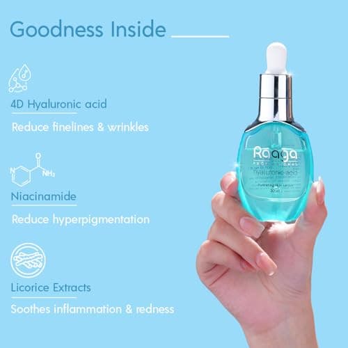 Raaga Professional Face Serum with Hyaluronic Acid Formula for Bright, Glowing Skin | Paraben-Free, Silicone-Free, Sulphate-Free | Ideal for All Skin Types (30ml) 3