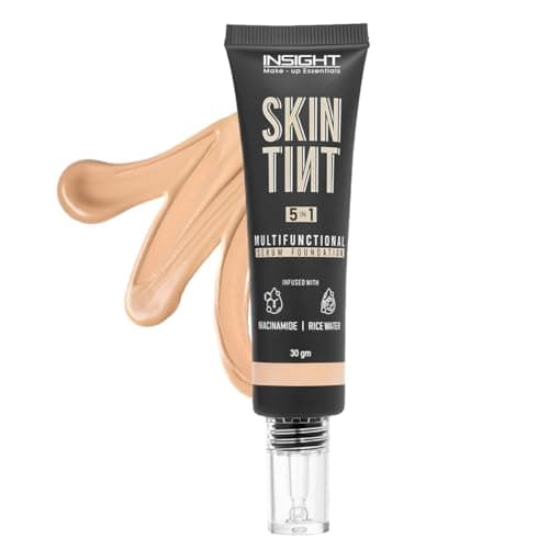 INSIGHT Skin Tint 5-in-1 Serum Foundation (30g) | SPF 20 PA++++ | Lightweight, Hydrating & Brightening with Niacinamide & Rice Water | Primer, Moisturizer & Sunscreen in One | For All Skin Types - Sha