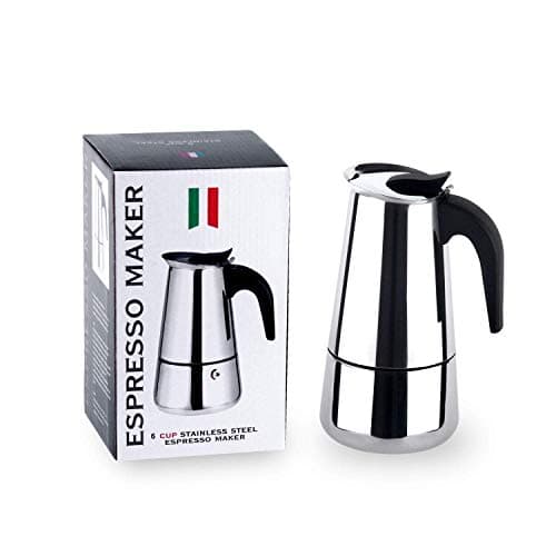 NESTIC Stovetop Espresso Maker Stainless Steel Moka Pot Espresso Maker Percolator Italian Coffee Maker Capable Mocha Coffee Machine Cafe Classic Maker for Home & Camping 360 ml (6 Cups)