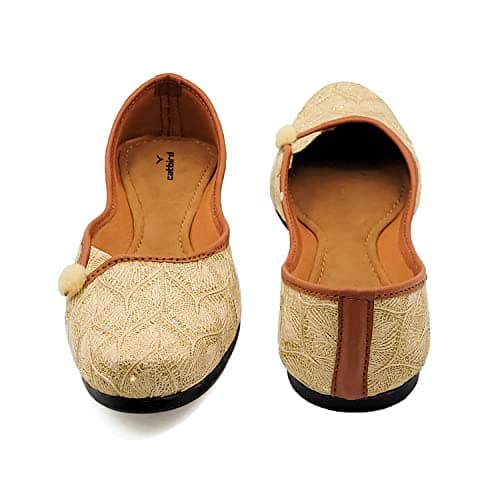 CatBird Women's Golden Glitter Emboidery Ethnic Jutis 9UK 5