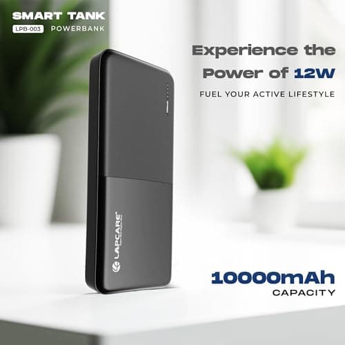 LAPCARE Smart Tank 10000Mah Fast Charging Power Bank | Dual USB Port | Led Indicator | Light Weight | Multi Protocol Support | Multi Circuit Protection | Compact & Slim Design | Made in India 2
