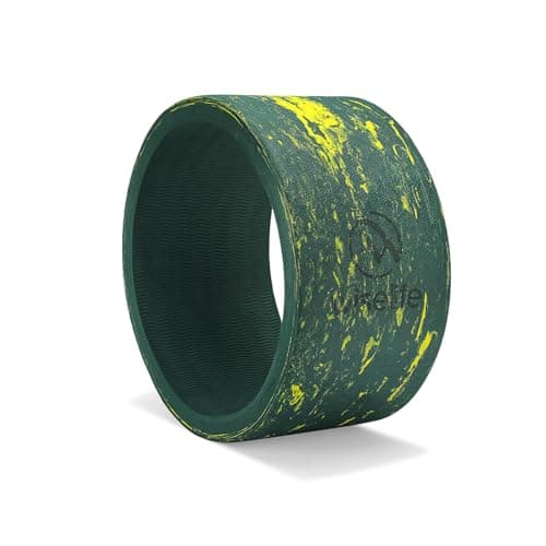 Wiselife Yoga Wheel Pro For Men & Women | Big Circle Wheel For Abs, Home Training, Deep Tissue Massage, Back Pain, Stretching, Back Bends, Body Posture, Sweat Resistant | 13 x 6 inch (Green Marble)