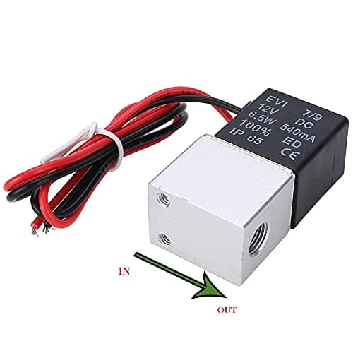 Mplus 1/4 Inch 2/2 Way 12V DC Direct Acting Solenoid Air Valve 1/4" 12V DC 2 Way Pneumatic Aluminum Electric Solenoid Valve Normally Closed Fast Response for Air Gas Water N/C 4