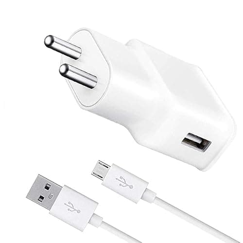 Shopamaze Fast Charger for Sam-Sung Galaxy A7 (2018) Original Adapter Super Flash Vooc Fast Quick Qualcomm Charging Smart IC Technology with 1m Micro USB Data Cable (White, SMG, SZ.J5)
