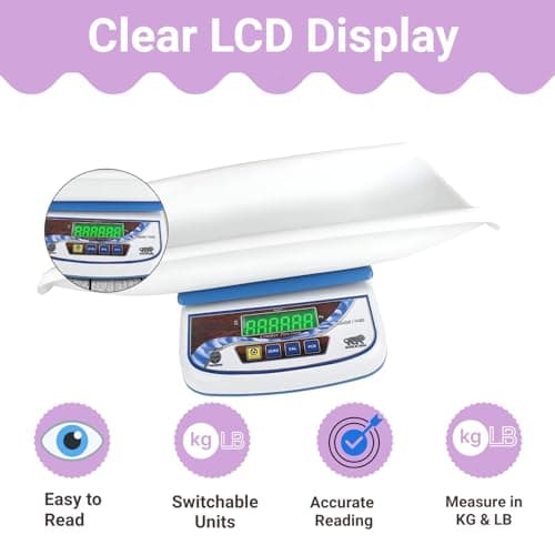 Dr. Care Digital Baby Weighing Scale, Infant, & Toddler Tray Weight Scale Measure Up To 30Kg With LCD Display Baby Weight Machine,White 2