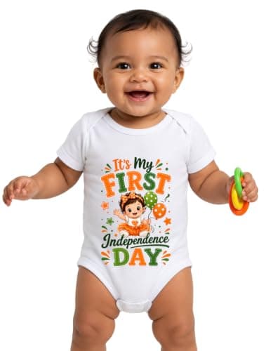 My First Independence Day printed soft cotton Romper Dress Bodysuit Outfit for Baby Boys & Girls (001) 3