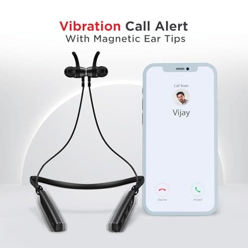 Boat Rockerz 235 Pro Wireless Bluetooth Neckband in Ear Earphone, Upto 20 hrs of Playtime, Beast Mode, Low Latency, IPX5 Water & Sweat Resistance, ENx Technology, Bluetooth v5.2(Active Black) 3