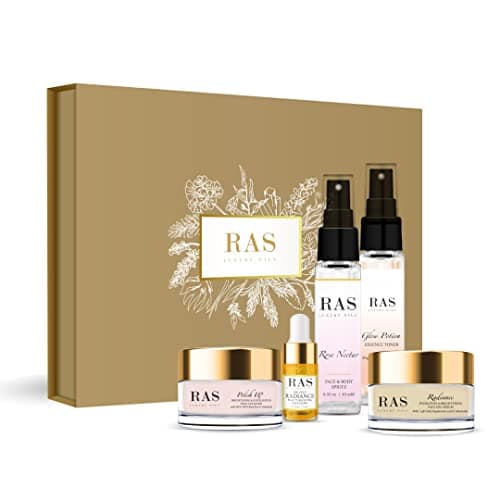 RAS Luxury Oil 5 Step Brightening Skincare Set | Face Cleanser, Elixir, Serum, Body Toner, and Face toner | Skincare Set | Gift Set
