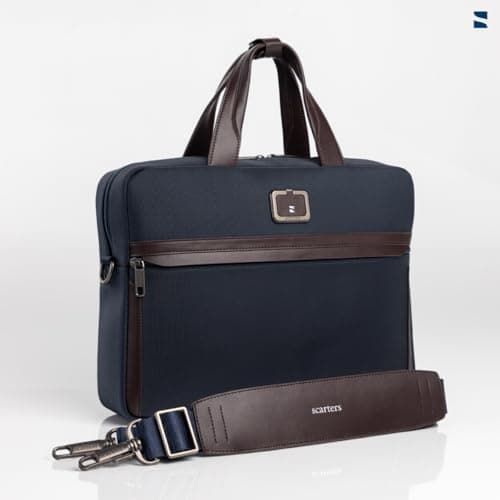 scarters Downtown Messenger | Premium 15" Laptop Bag for Men | Travel Laptop Bag with Organisation | Office Bag for Men (Navy Blue) 2