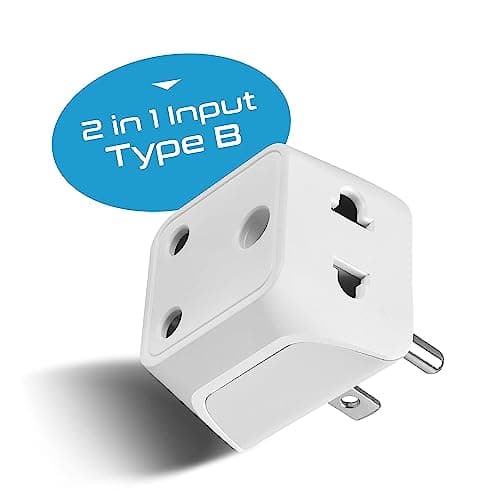 Ceptics India to USA Converter Plug, 2 in 1 Canada Travel Adapter - Type B - CE Certified - RoHS Compliant – White - 1 Pack - Lifetime Limited Warranty 2