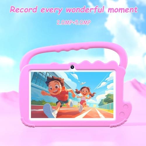 HAYUA Kids Tablet 7 inch for Girls Boy, Android 12 Tablets for Kids 4GB RAM 32GB ROM Toddler Tablet WiFi Bluetooth Safety Eye IPS Screen, Parental Control, Dual Camera Shockproof Case for Educational 4