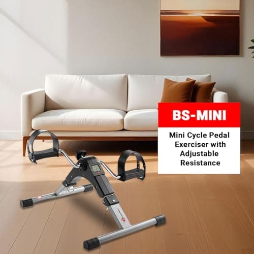 PowerMax Fitness BS-MINI Mini Cycle Pedal Exerciser with Adjustable Resistance and Digital Display - for Light Leg and Arm Exercise and Physiotherapy at Home 2