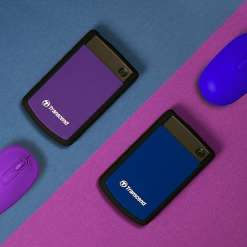 Transcend StoreJet 2TB External HDD USB 3.1 Gen1 | One Touch auto Backup | 2.5" HDD | 3 Yrs. Warranty | Purple - TS2TSJ25H3P 2