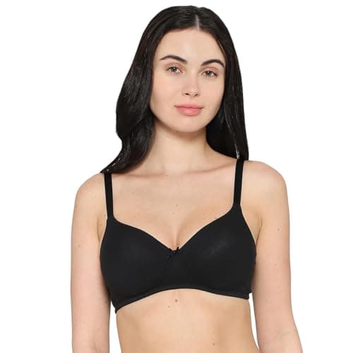 Wacoal Women’s Basics Essentials Padded Non-Wired 3/4th Cup Everyday Wear Cotton Blend T-Shirt Bra-Black 38D 2