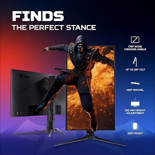 Predator XB253Q F3 24.5 Inch IPS FHD Gaming Monitor | 320Hz Refresh | 1 ms VRB | FreeSync Premium | sRGB 99%, HDR10 | ErgoStand Tilt/Swivel/Height | 2×HDMI 2.0 + DP 1.4 | Eye Care | Dual Speakers 5