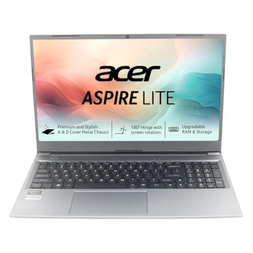 acer [SmartChoice Aspire Lite, AMD Ryzen 3 5400U Processor, 8 GB RAM, 512 GB SSD, Full HD, 15.6"/39.62cm, Windows 11 Home, Steel Gray, 1.6KG, AL15-41, Metal Body, Premium Thin and Light Laptop
