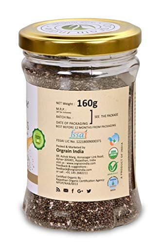 Orgrain India Organic Chia Seeds, 320g (Pack of 2 * 160g) | Company-Owned Farmlands | Omega 3 | Fiber for Weight Loss 3